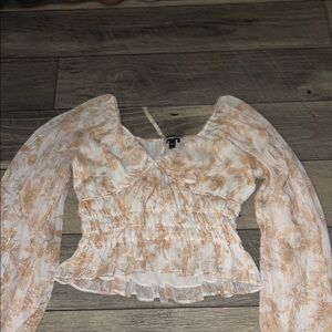 Sheer Floral Long Sleeve Top
